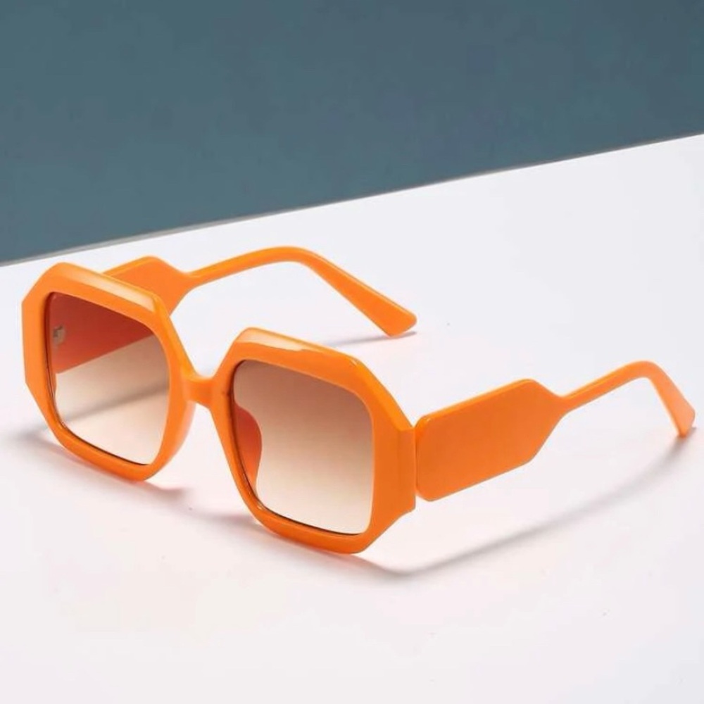Bold Orange Square Sunglasses